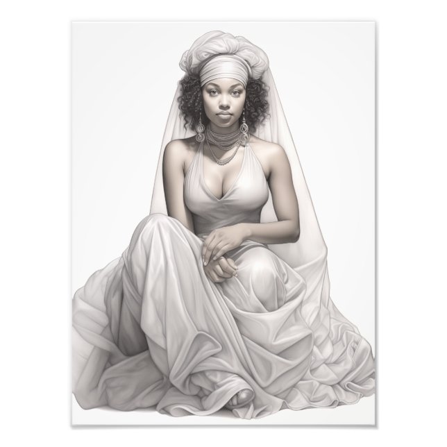 Impression Photo Fille exotique sur un canapé (Devant)