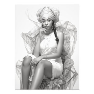 Impression Photo Fille exotique sur un canapé