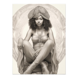 Impression Photo Fille exotique sur un canapé