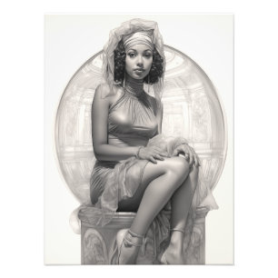 Impression Photo Fille exotique sur un canapé