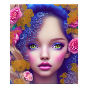 Impression Photo Fille Fleur Princesse Inspirée par la Culture Ukra