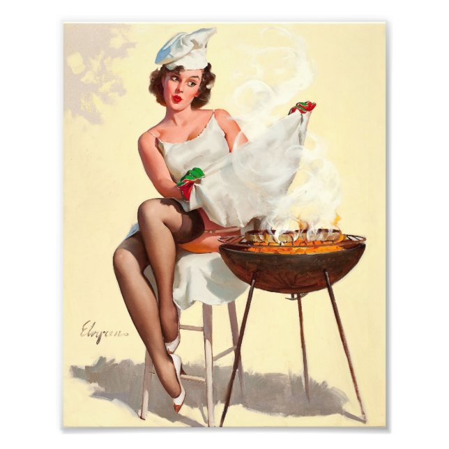 Impression Photo Fille pin-up de barbecue (Devant)