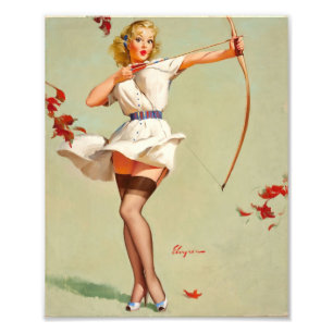 Impression Photo Fille pin-up de tir à l'arc