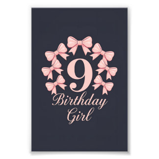Impression Photo Fille qui fête son 9e anniversaire
