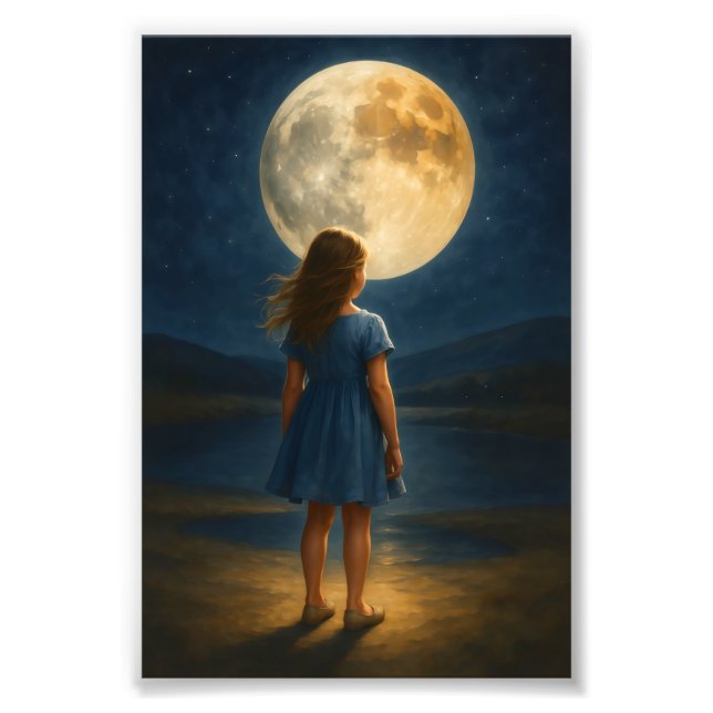 Impression Photo "Fille sous la Pleine lune (Devant)