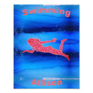 Impression Photo Filles de natation sous l'eau