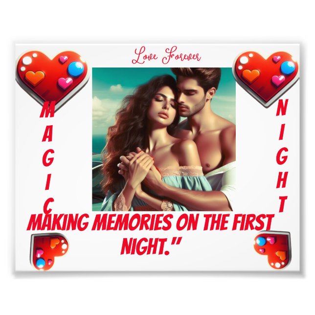Impression Photo "First Night Bliss: Love's Eternal Wall Art" (Devant)