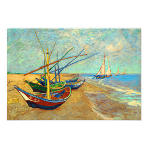 Impression Photo Fishing Boats on the Beach by Vincent van Gogh