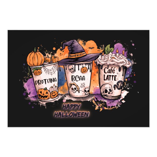 Impression Photo Fitness Halloween 🎃Protein, BCAA & Café Latte  (Devant)