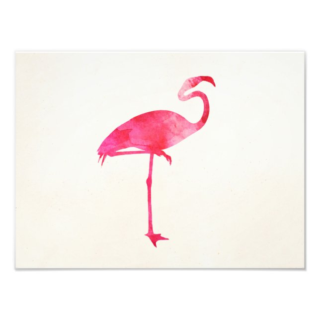 Impression Photo Flamant rose rose Aquarelle Silhouette Floride Ois (Devant)