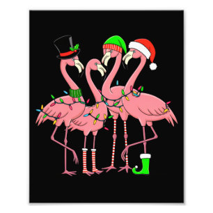 Impression Photo Flamingo Joyeux Noël Drôle Cadeau pour les Amoureu