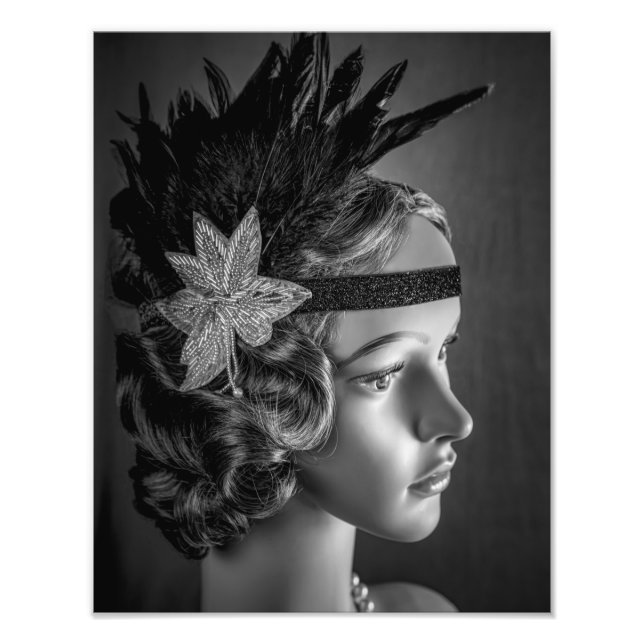 Impression Photo Flapper des années 1289-1920 avec bandeau (Devant)