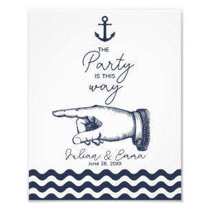 Impression Photo Flèche gauche du panneau mariage de parti