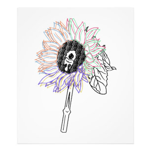 Impression Photo Fleur Arc-en-ciel Art Funky