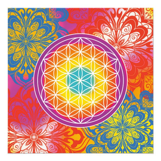 Impression Photo Fleur de vie mandala zen (Devant)
