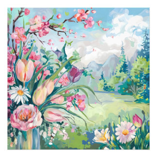 Impression Photo Fleur d'eau aquarelle en sérénité
