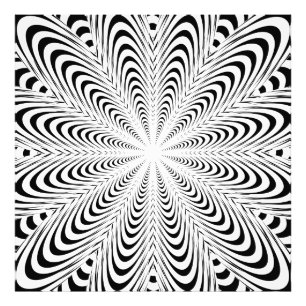 Impression Photo Fleur d'illusion optique abstraite noire