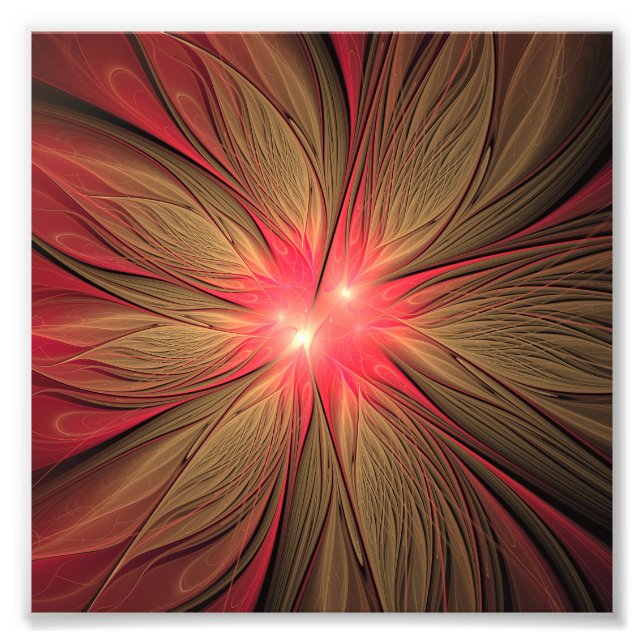 Impression Photo Fleur fractale de fansy rouge (Devant)