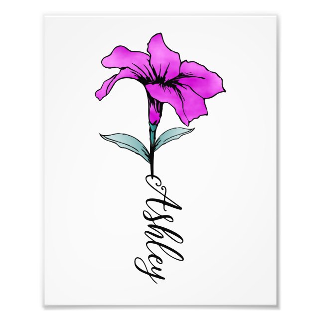Impression Photo Fleur Lit Rose Personnalisée (Devant)