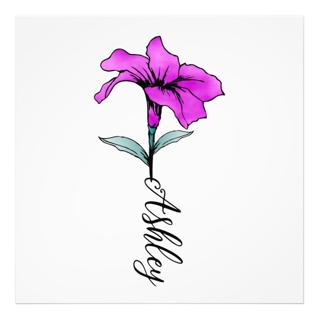 Impression Photo Fleur Lit Rose Personnalisée (Devant)