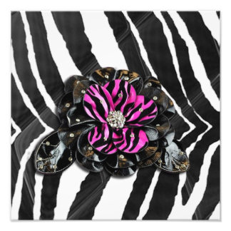 Impression Photo Fleur rose sur Zebra