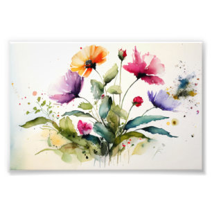 Impression Photo Fleur sauvage, Style Aquarelle, Peinture, OEuvre m