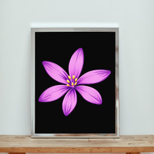 Impression Photo Fleur violette élégante sur noir