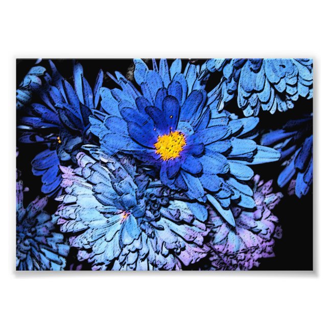 Impression Photo Fleurs bleues 7x5 (Devant)