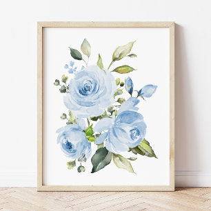 Impression Photo Fleurs bleues, Fleurs aquarelles, Garçon