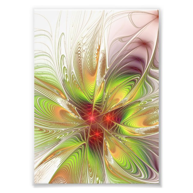 Impression Photo Fleurs de fantaisie fractale douces et tendres (Devant)