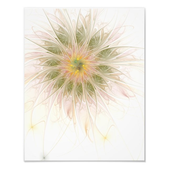 Impression Photo Fleurs de fantaisie fractale douces et tendres (Devant)