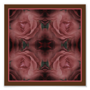 Impression Photo Fleurs de rose rouge miroir Nature Abstraite 8x8