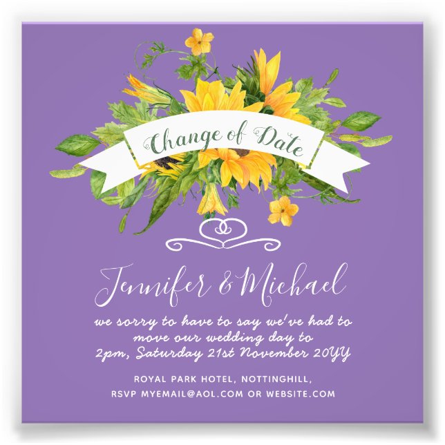 Impression Photo Fleurs de soleil Changement de date Plans de repor (Devant)