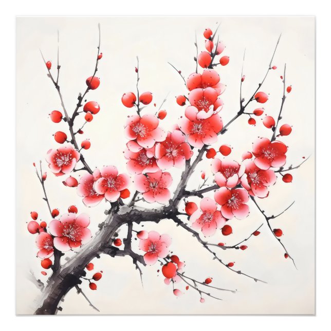 Impression Photo Fleurs en fleurs rouges (Devant)