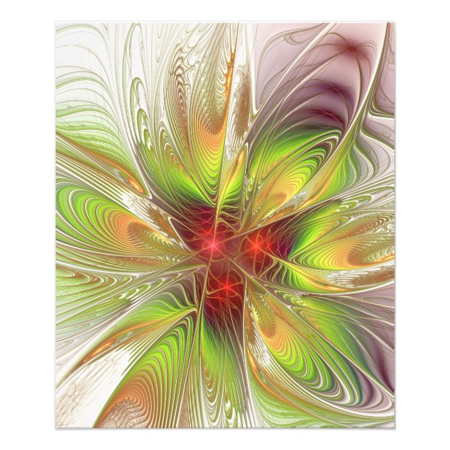 Impression Photo Fleurs imaginaires fractales douces et tendres (Devant)