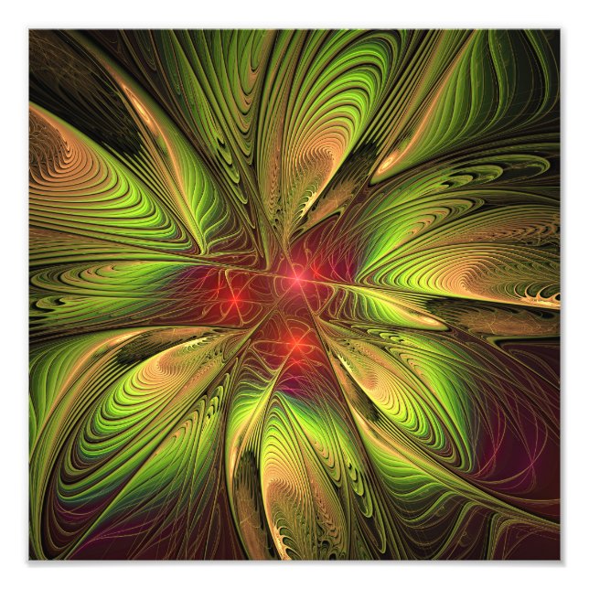Impression Photo Fleurs imaginaires fractales douces et tendres (Devant)