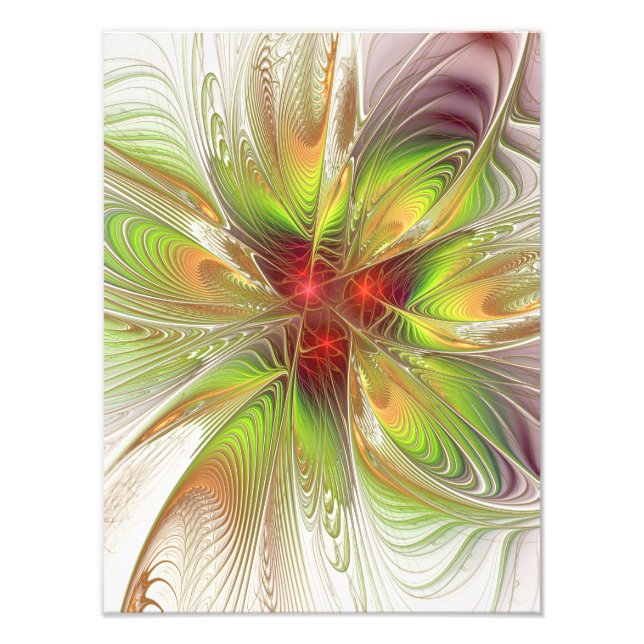 Impression Photo Fleurs imaginaires fractales douces et tendres (Devant)