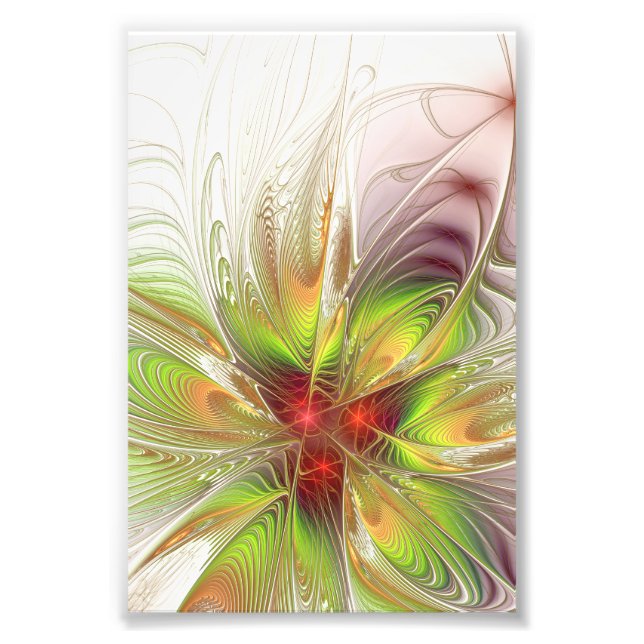 Impression Photo Fleurs imaginaires fractales douces et tendres (Devant)