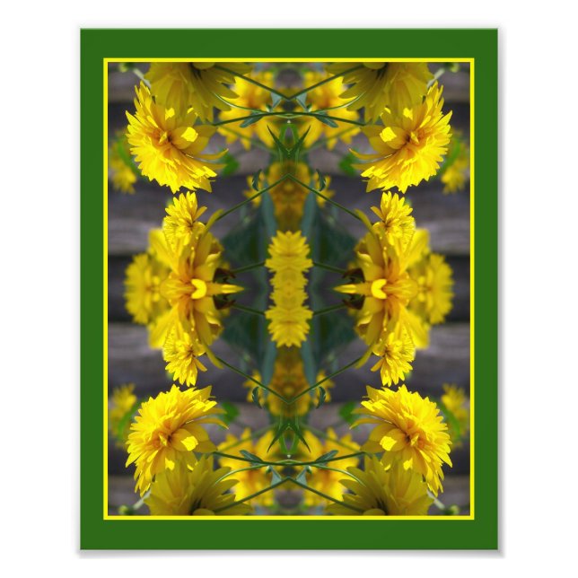 Impression Photo Fleurs Jaunes Dans Miroir Soleil Abstrait 8x10 (Devant)