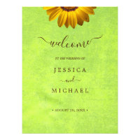 Fleurs jaunes sur Mariage vert Abstrait