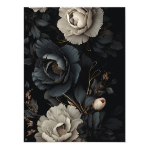 Impression Photo Fleurs noires et blanches