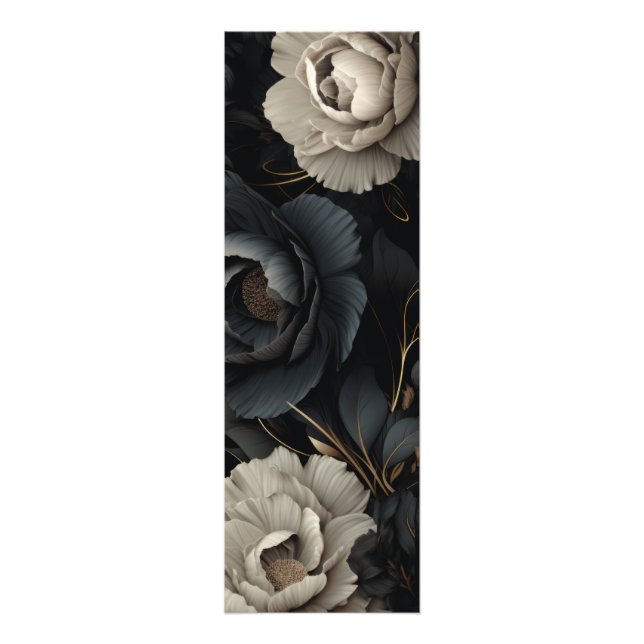 Impression Photo Fleurs noires et blanches (Devant)