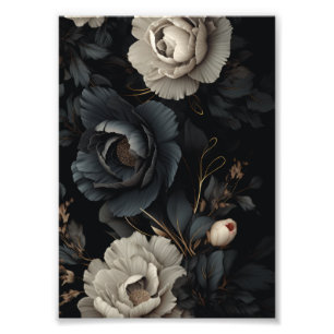 Impression Photo Fleurs noires et blanches