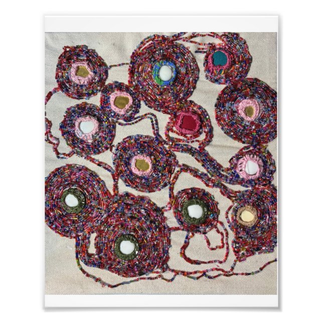 Impression Photo Fleurs perlées. (Devant)