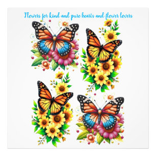 Impression Photo Fleurs pour les cœurs gentils et purs et les amour