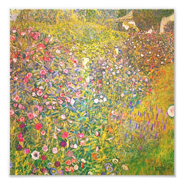 Impression Photo Fleurs roses Gustav Klimt Imprimer (Devant)