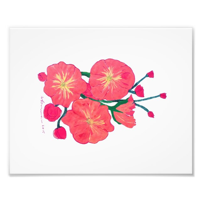 Impression Photo Fleurs rouges peintes (Devant)