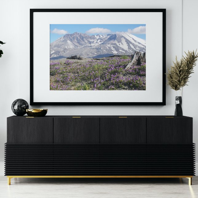 Impression Photo Fleurs sauvages du Mont St Helens (In Situ Framed)