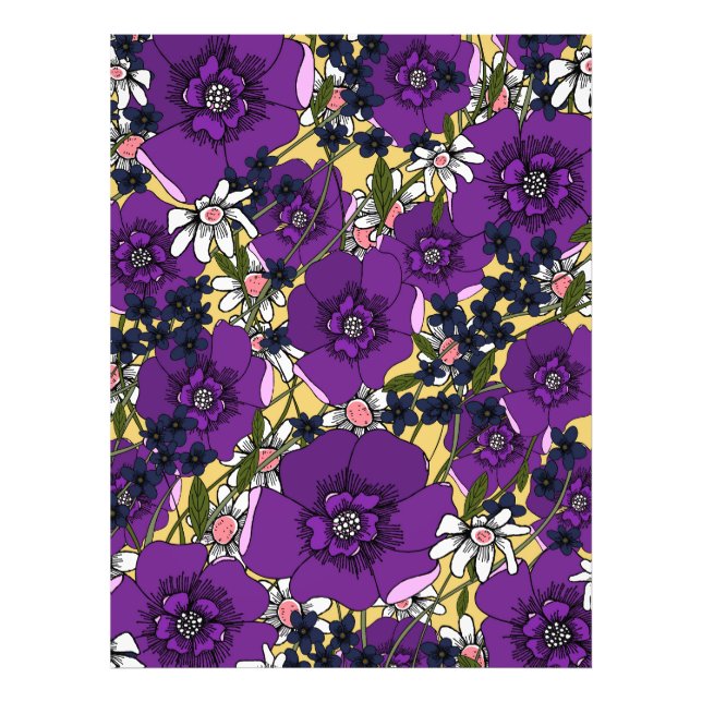 Impression Photo Fleurs sauvages violettes vintage (Devant)