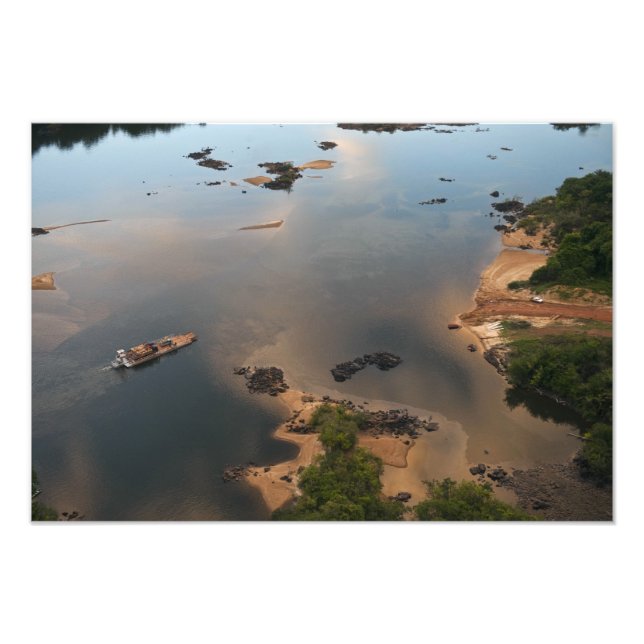 Impression Photo Fleuve Essequibo, plus long fleuve de Guyane, et (Devant)